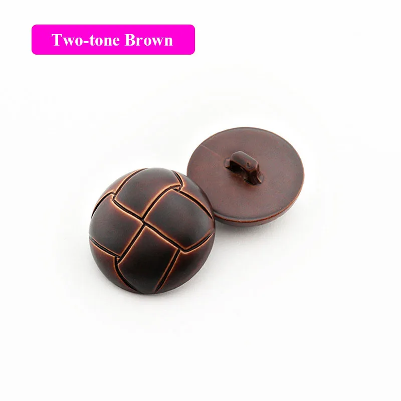 Brown 2 Новые 10 шт. круглые пряжки из искусственной кожи пластиковые пуговицы для одежды декоративные Швейные аксессуары - Цвет: Brown 2