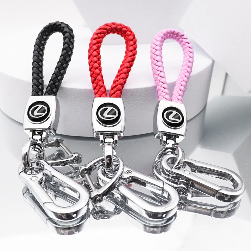 

Car accessories fashion creative braided rope metal logo keychain, suitable for LEXUS- CT ES LS UX NX RX LX LM LC RC IS GX RCF