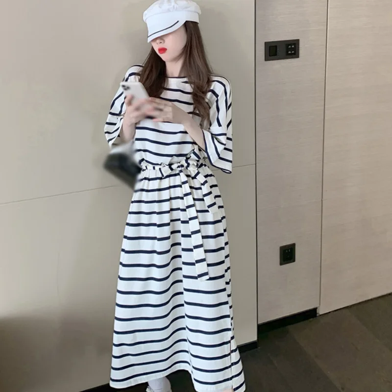 

Модные платья-рубашки в полоску с принтом, женское свободное летнее платье с коротким рукавом, платья