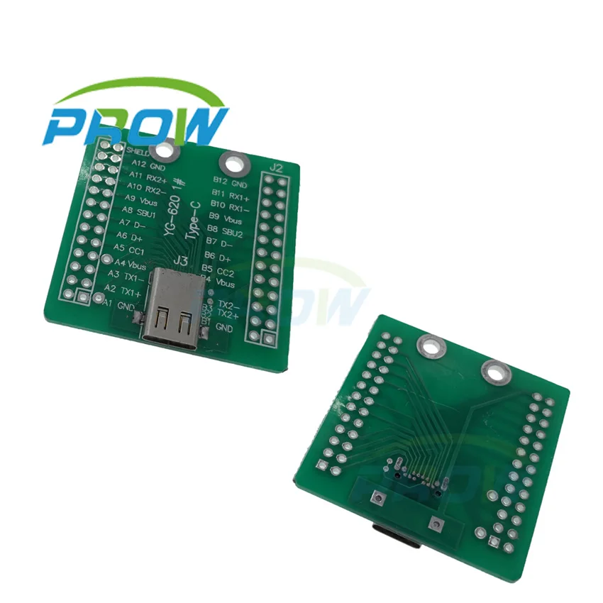 Адаптер Prow USB3.1 TYPE-C-штепсельный DIP разъем для печатных плат, тестовая плата, паяльная женская, TYPE C, 12p, 24p, USB 3,1, 24-контактный A (art.: 3a38bc45816) - 3a38bc45816