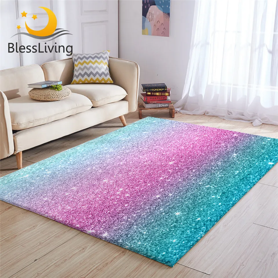 Разноцветный Радужный ковер для гостиной трендовый бирюзового голубого