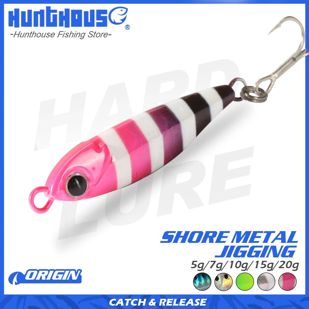 

hunthouse Metal Micro Jig Fishing Lures Casting Jigging pesca leurres Rock Fishing 5g 7g 10g 15g 20g For Sea Bass