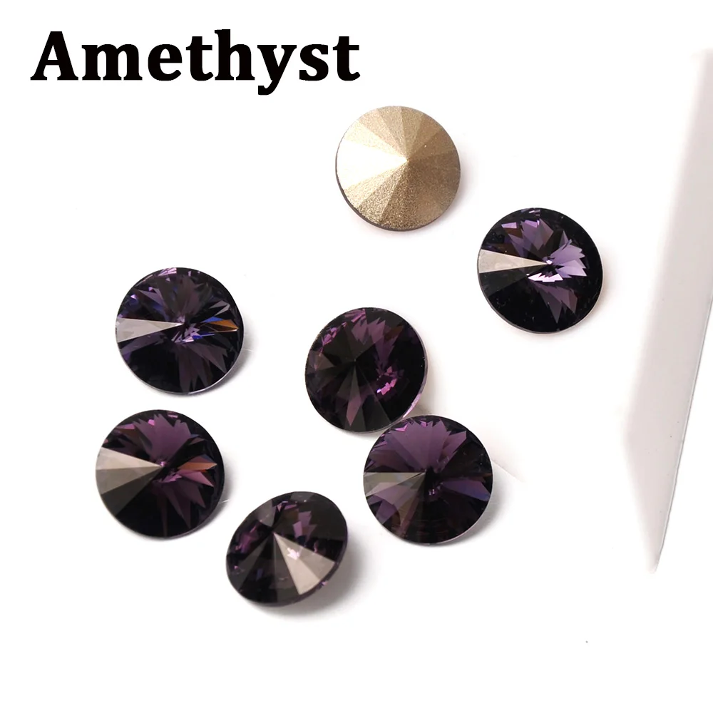 Amethyst CTPA3bI k9 Стразы 1122 со стразами "риволи" Разноцветные пришивные камни Стекло шить на горный хрусталь с коготь DIY Костюмы аксессуары - Цвет: Amethyst