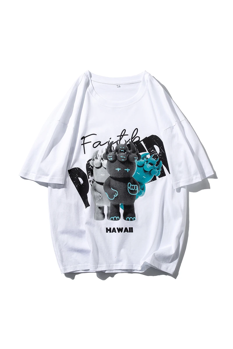 

Short-sleeved Men's T-shirt Summer New Trend Cartoon Printing Compassionate Men's Loose Cotton Top Clothes