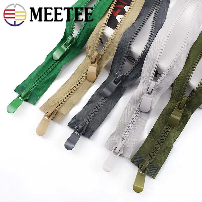 Meetee 2 шт. 120 см 8 # Смола открытый конец двойной слайдер головы молния для пуховой