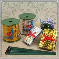 goldsilver wire tie bread packaging bag cake baking sealing cello bags lollipop gift pack fastener sealing supplies
