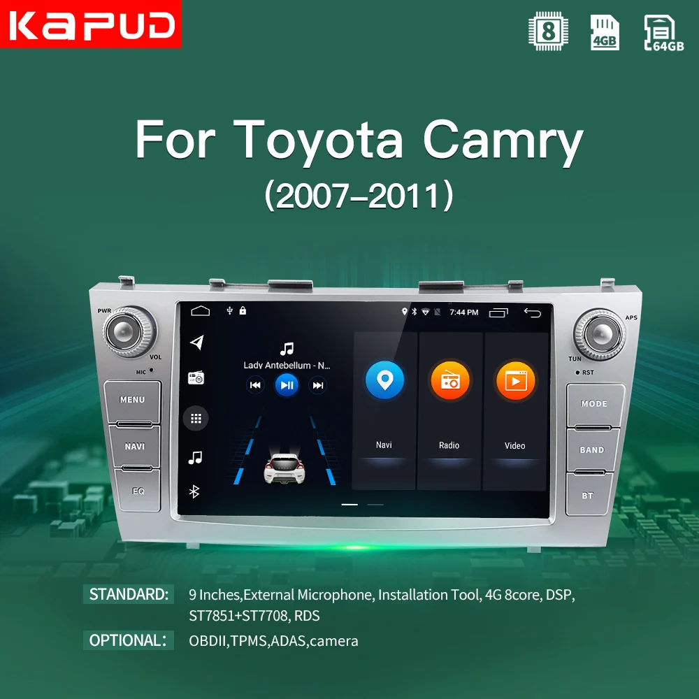 Автомобильный радиоприемник Kapud 9 дюймов Android 10 0 4G стерео мультимедийный плеер