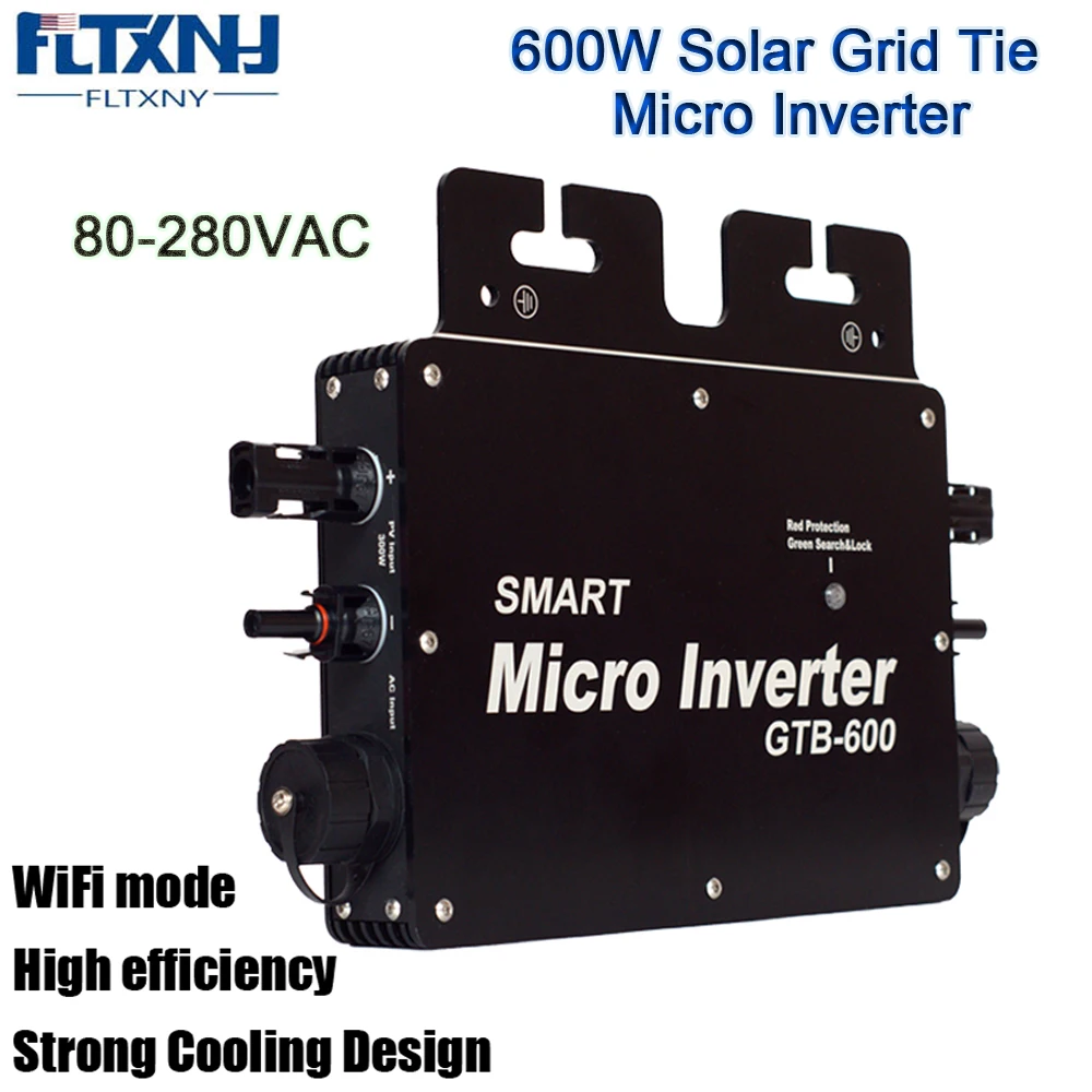 

FLYT 600W 24V 36V Solar Grid Tie Micro Inverter MPPT Pure Sine Wave Convertor 110V 220V AC Smart WIFI Mode