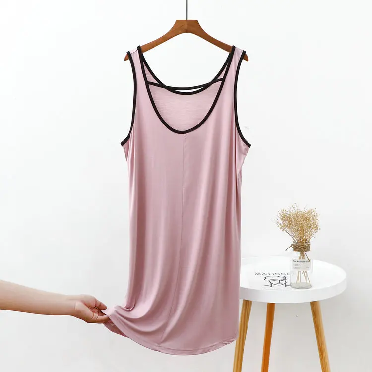 

Sexy Backless Vest Dress For Women Summer Nightgowns Sleeveless Modal Sleepwear Bottoming Shirt Nightshirt Student's Nightdress