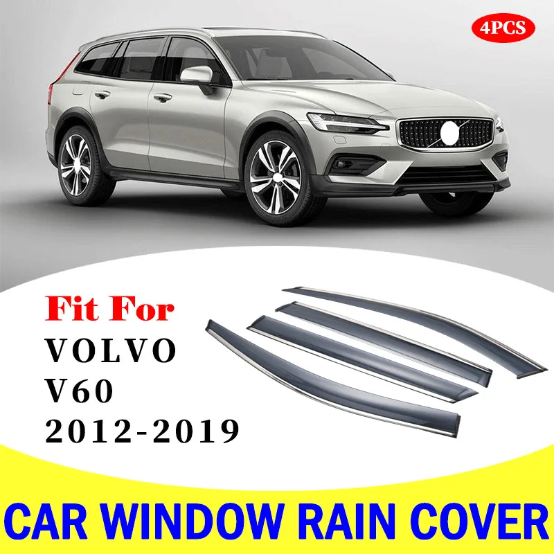 FOR Volvo V60 2012-2019 window visor car rain shield deflectors awning trim cover exterior car-styling accessories parts