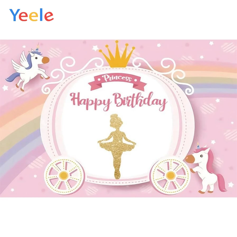 Виниловый фон для фотосъемки новорожденных с изображением единорога радуги