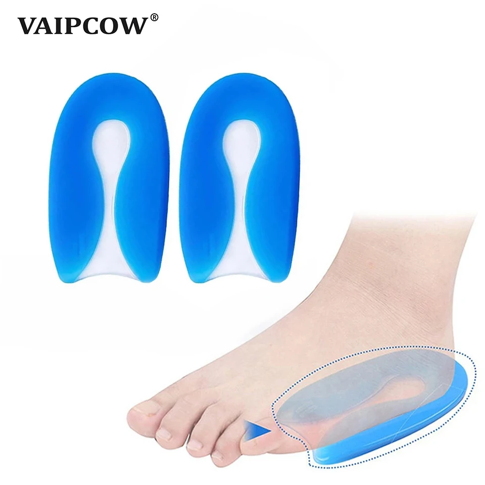 Silicone PU Gel Insoles Heel Cushion Soles Relieve Foot Pain Plantar Fasciitis Protectors Spur Support Shoe Pad Feet Care Insert