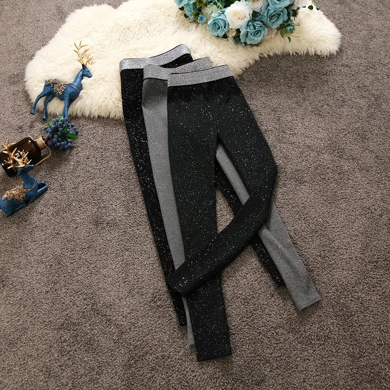 Женские черно-серые леггинсы облегающие брюки милые в рубчик удобные хлопковые