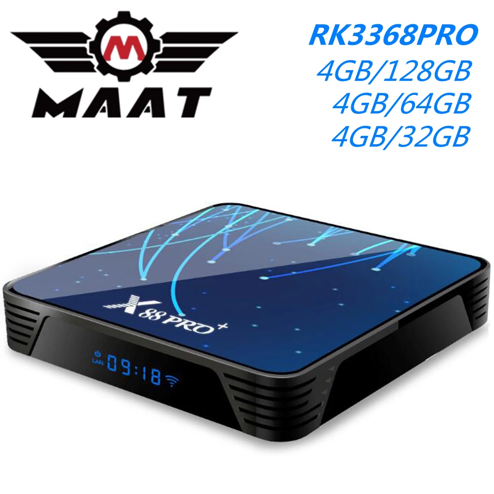 Умная ТВ приставка на Android 9 0 4 Гб DDR3 128 ГБ 64 Восьмиядерный процессор X88 PRO Plus RK3368 5G Wi