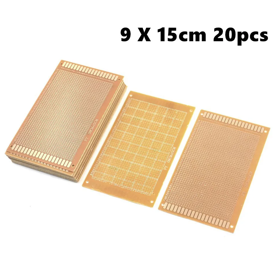 

20 Piece Baklite Copper Plated Prototype PCB Board Veroboard 15cmx9cm