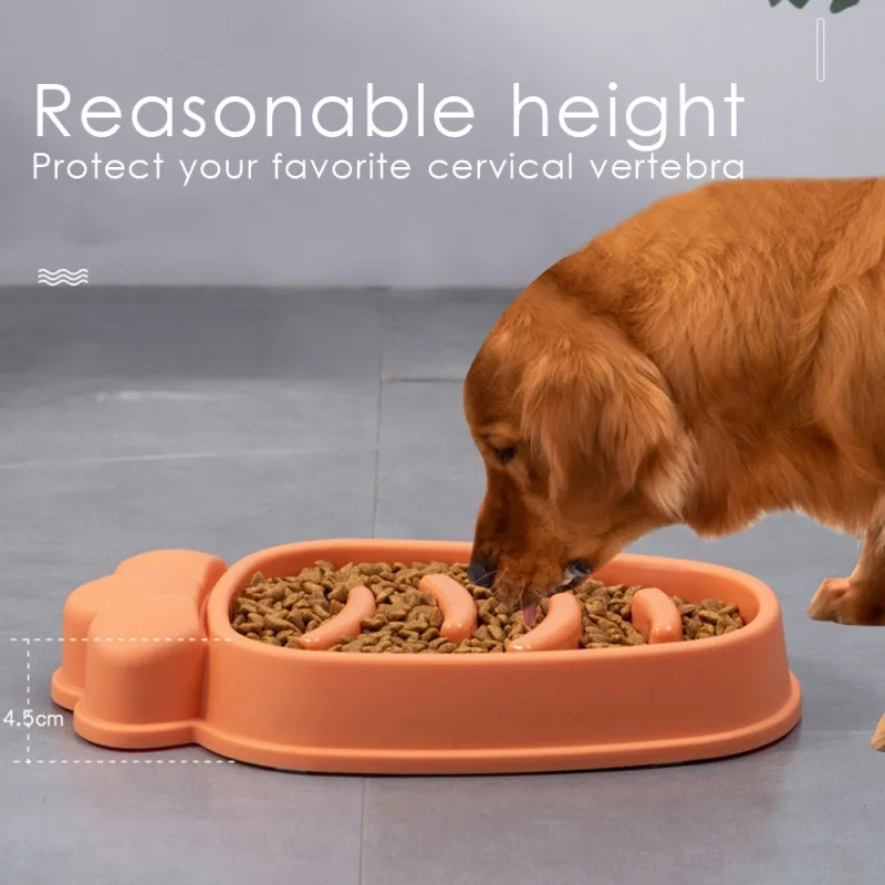 

Pet Slow Food Bowl Cute Carrot Shape Pet Kitten Rice Bowl Cat Dog Anti Choking Bowl Puppy Feeding Tool Pet Accessories Supplies