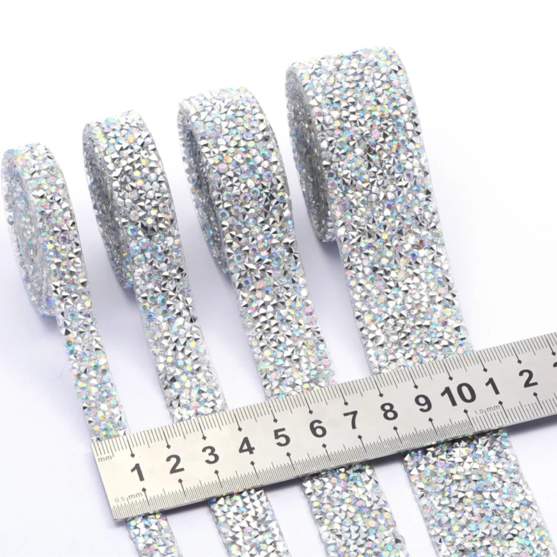 1 ярд блестящие стразы с горячей фиксацией мотивы лентой кристаллы термоклейкие