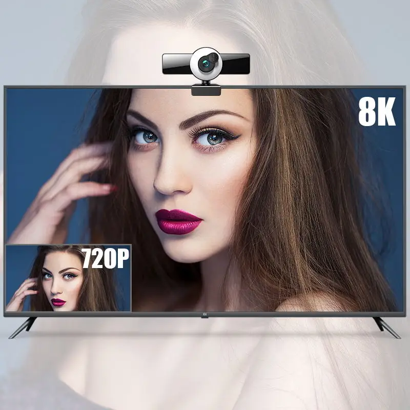 Веб камера 4K 8K мини со светодиодной подсветильник и микрофоном|Веб-камеры| |