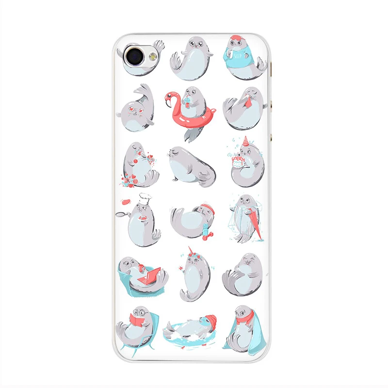 H3 Жесткий чехол для телефона EWAU Baby harp Seal Sea Lion чехол для iPhone 5 5S SE 5C 6 6s Plus 7 8 Plus X XR XS 11 Pro MAX - Цвет: H3