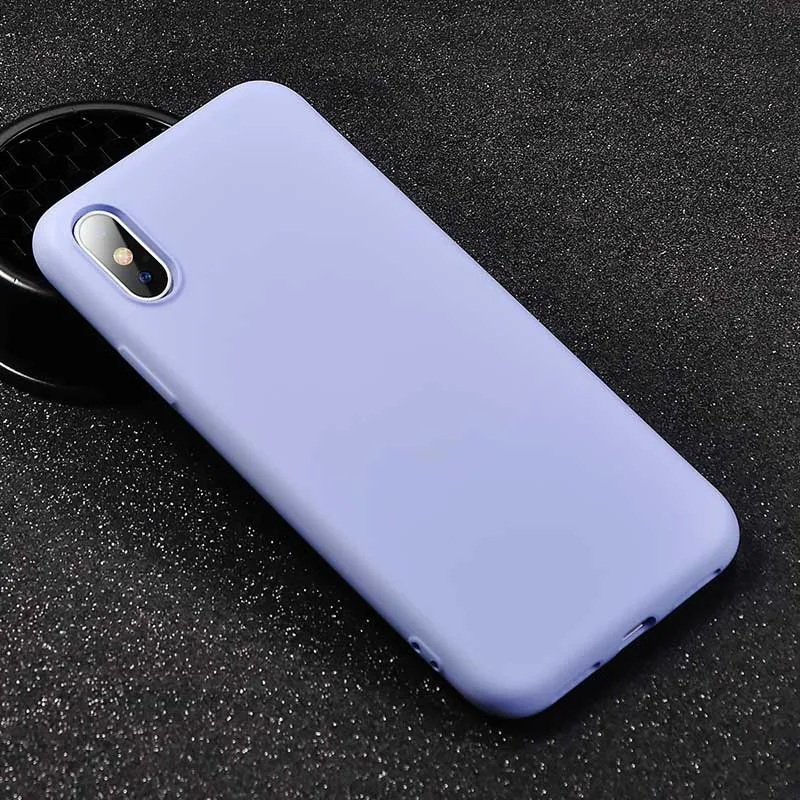 purple Противоударные резиновые чехлы для телефонов для iPhone 11 Pro Max 7 8 6 6s Plus жидкий силиконовый мягкий чехол из ТПУ для iPhone XS Max XR X Case - Цвет: purple