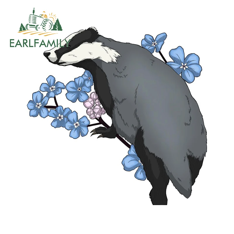 

EARLFAMILY 13cm x 12.8cm for Badger Car Sticker DIY Motorcycle Stickers Vinyl Material Fashion Occlusion Scratch Funny Decal