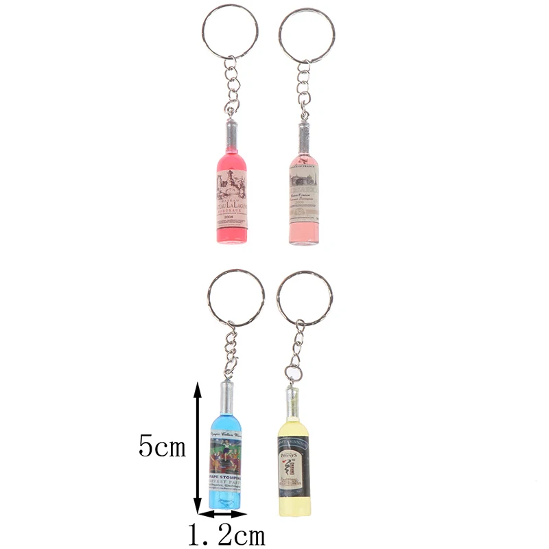 4 шт. новые женские/мужские модные брелки для бутылок вина из смолы ключей подарки