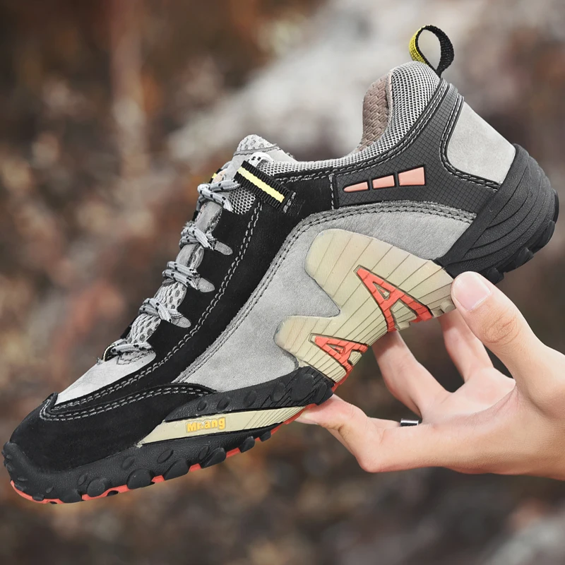 

Мужские Нескользящие кроссовки из натуральной кожи, для спортзала и походов