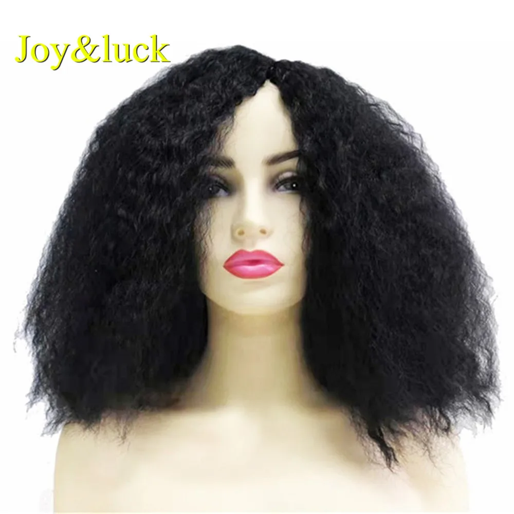 Модный короткий парик Joy & luck афро кудрявый синтетический черный для женщин