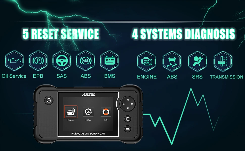 OBD2 автомобильный сканер Подушка безопасности ABS на SAS BMS сброс масла OBD2 автомобильный диагностический инструмент ANCEL FX3000 OBDII сканер обновление бесплатно