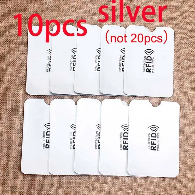 20 шт. Анти Rfid держатель для карт NFC Блокировка ридер замок Id банк держатель для карт чехол Защита металлический чехол для кредитных карт Алюминий - Цвет: 2