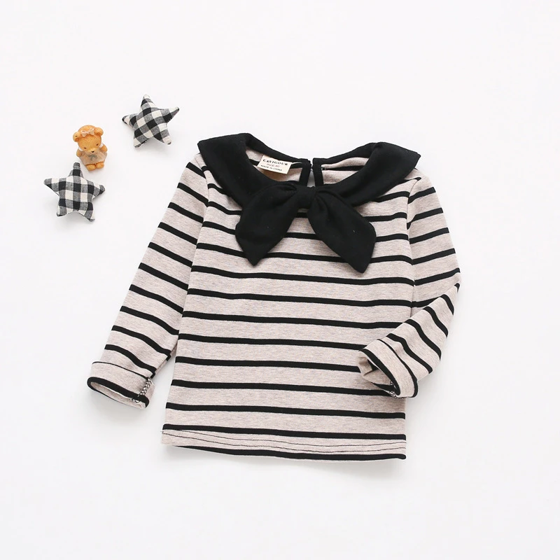black 309282 AiLe Rabbit/новая одежда для маленьких девочек футболка с длинными рукавами для девочек с изображением звезд и баннеров детская одежда повседневные топы, футболки - Цвет: black 309282