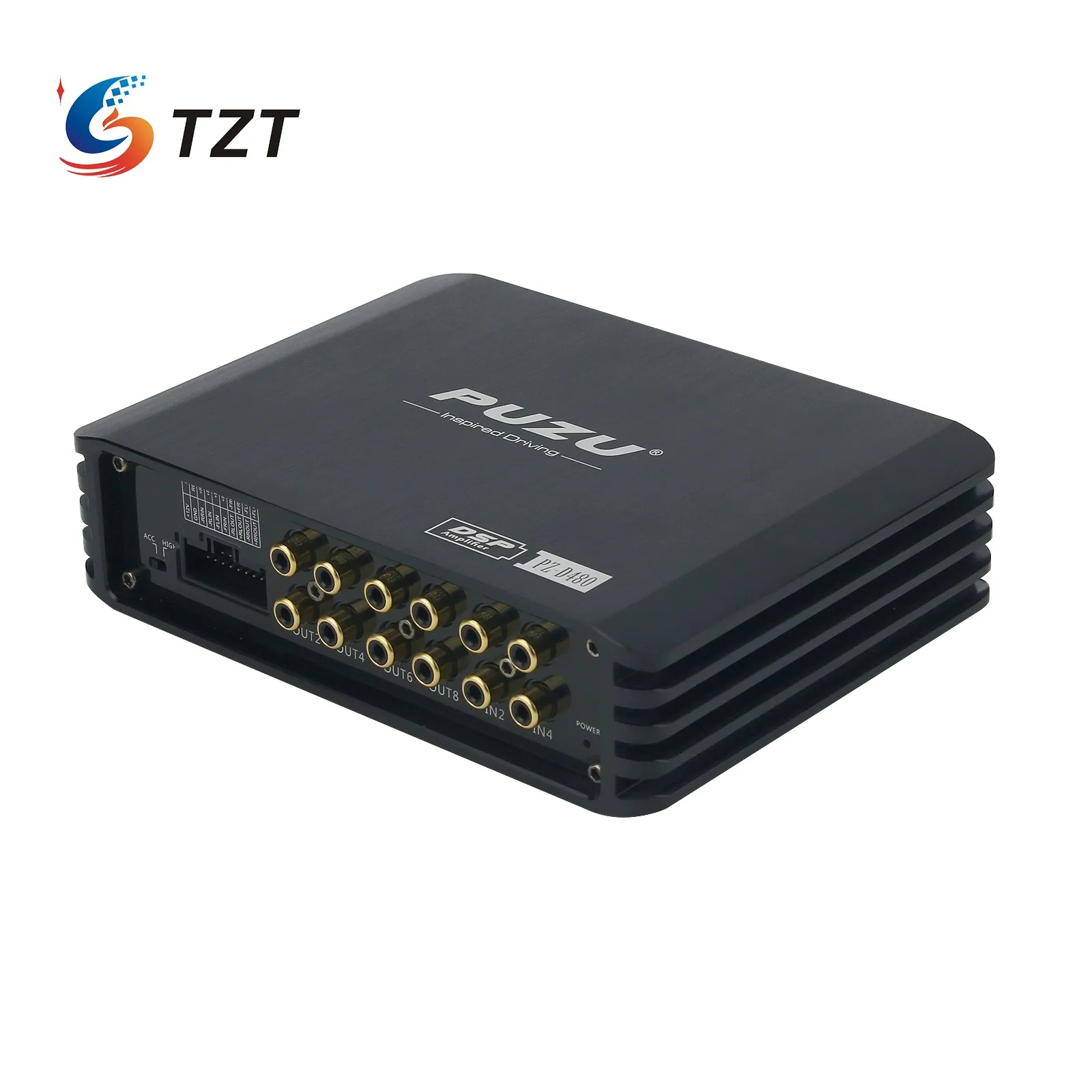 TZT PUZU PZ-D480 4ch to 8ch car DSP amplifier wiring harness plug and play with 4X180W max output power multi-language support |