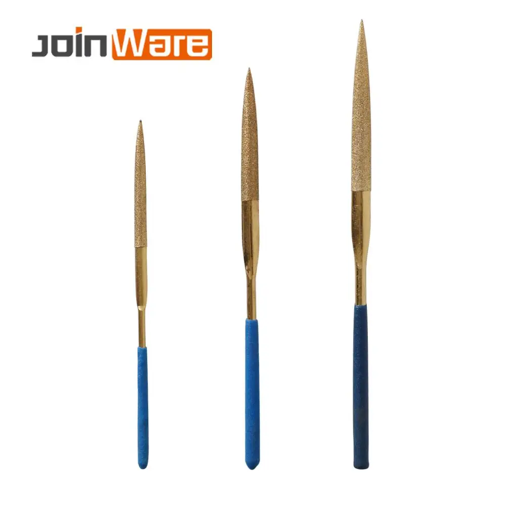 

140/160/180mm Titanium Plating Diamond File for Glass Stone Jewelers Diamond Wood Carving Craft Sewing Hand Files Tool 10Pcs/Set