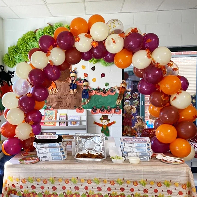 85 unids/lote oto&ntilde;o globos de cumplea&ntilde;os decoraciones de Acci&oacute;n de Gracias naranja Burdeos globos de la Ducha del beb&eacute; de boda fiesta de oto&ntilde;o-4