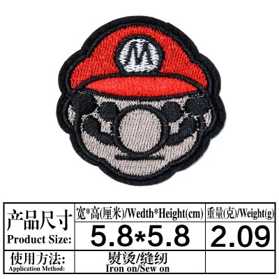 Pegatinas de tela de dibujos animados de Super MARIO Bros, adhesivos para ropa, parches decorativos, se pueden coser y planchar, 1 Uds.-5