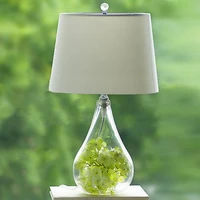 glass transparent cloth cover table lamp bedroom bedside lamp warm decorative lamp inscreative ins personality pastoral