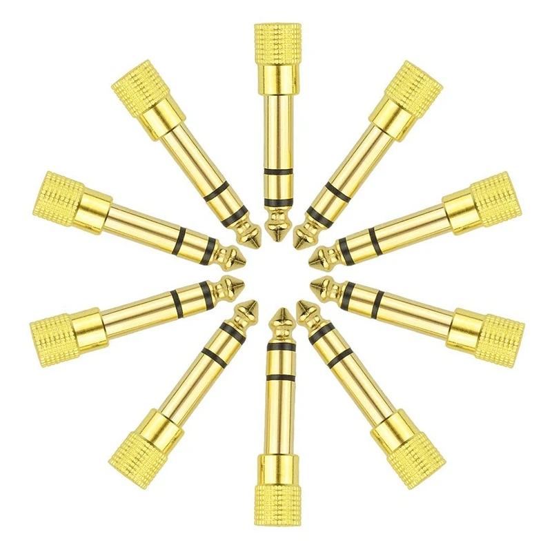 

8 шт. разъем для головки наушников 6,35 мм штекер на 3,5 мм гнездо Позолоченный Медный стерео аудио разъем для наушников преобразователь