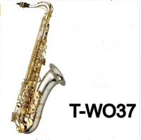 musical instruments t wo37 tenor saxophone bb tone nickel silver plated tube gold key sax with case mouthpiece gloves
