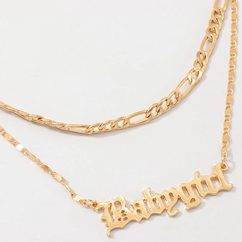 Двухслойное ожерелье Babygirl на английском языке женская подвеска в виде