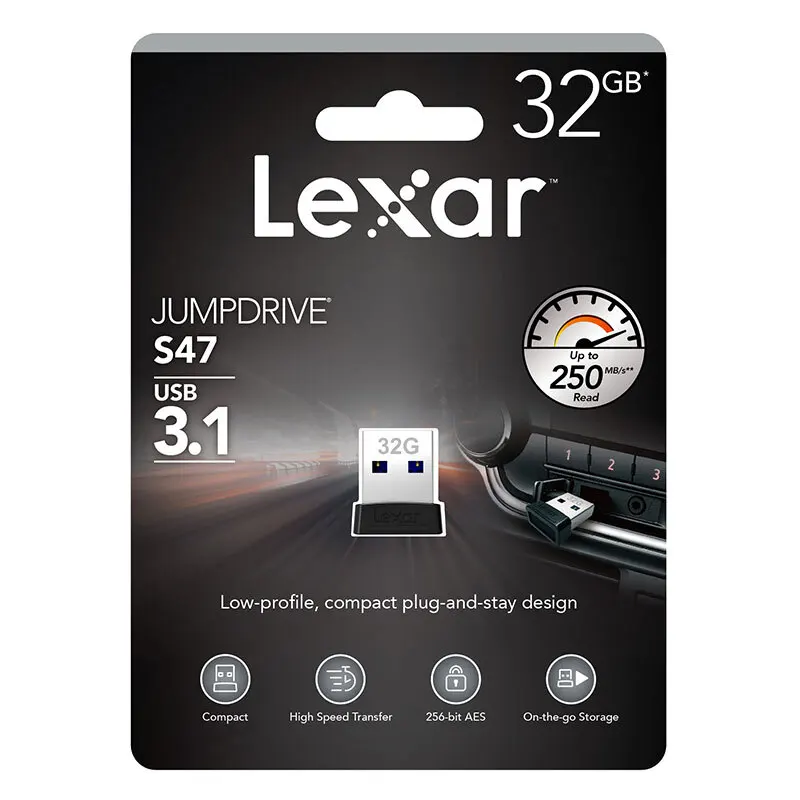 Lexar mini usb flash S47 memoria Флешка 32 Гб 128 ГБ USB 3 1 металлический автомобиль флешка 64 USB3.1