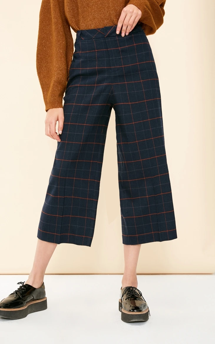 Vero Moda Новые брюки женские поступления повседневные клетчатые широкие укороченные брюки | 31836J528