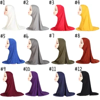 1pcs plain large size muslim hijab pull on islamic scarf hot sell headscarf ramadan pray hats headwear shawl 2021 new