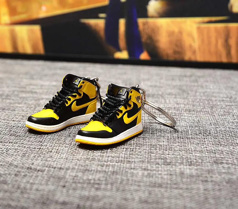 a pair w metal ring Дропшиппинг тапки обуви брелок 1 3D мини-кроссовки "OW CHICAGO" Спортивная обувь тапки брелки - Цвет: a pair w metal ring
