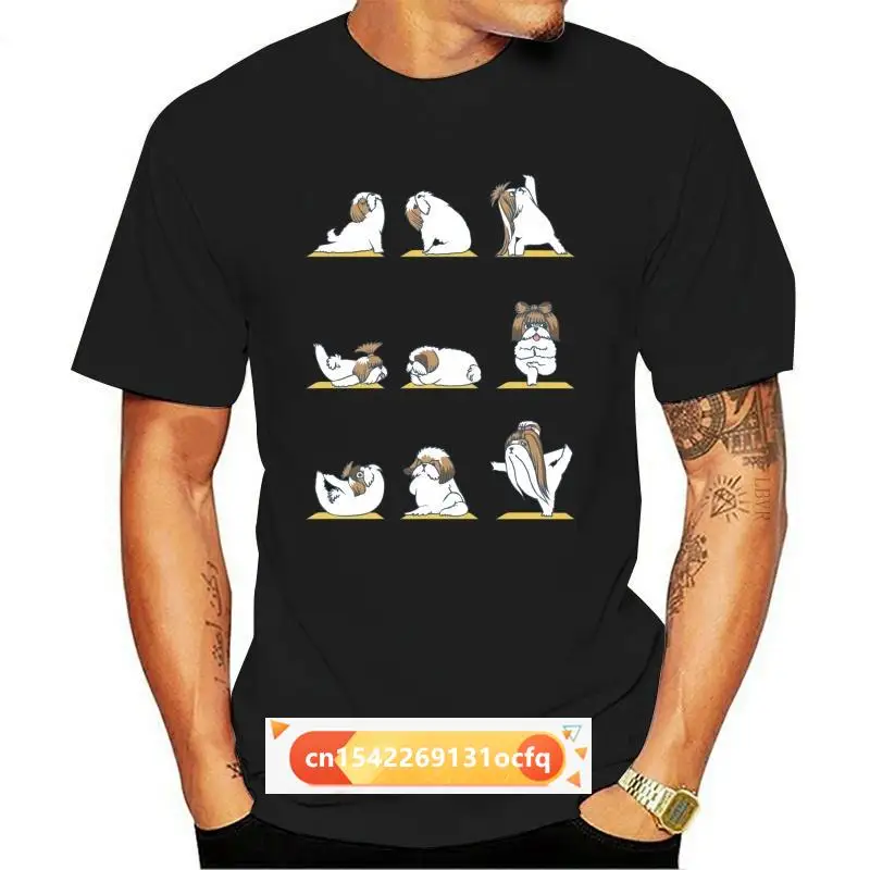 

New Short Sleeve Pet Shih Tzu Yoge Beautiful Yug Art T Shirt Cute Women T Shirt Female Fashion Tee For Girls