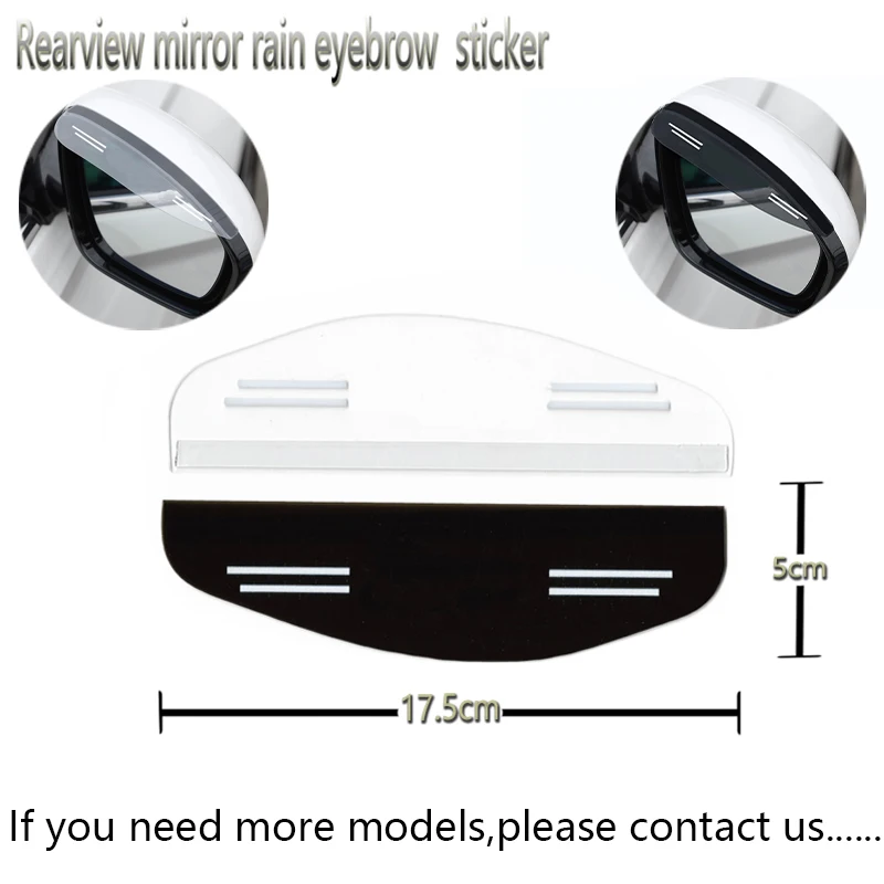 

2pcs Car rearview mirror light eyebrow shield rain sticker For Peugeots 206 208 306 307 308 407 408 508 2008 3008 Accessories
