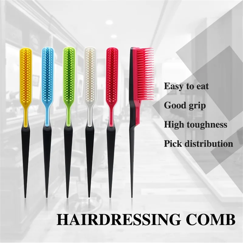 

Professional Hair Comb Brushes Teasing Comb Hair Styling Brush Slim Line Hair Brush Teasing Brushes Hairdressing Tools 5 Colors