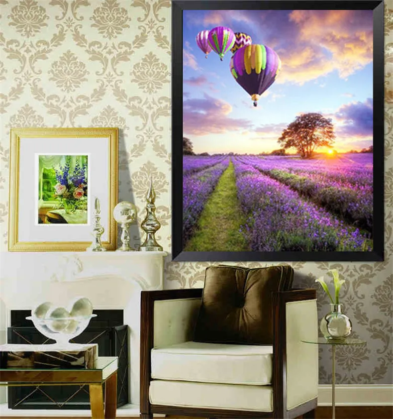 Алмазная вышивка 5D сделай сам мозаика для рукоделия лавандовые цветы и воздушный