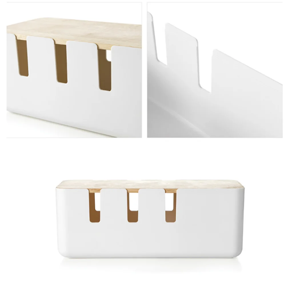 Прямоугольная деревянная коробка для хранения кабеля питания чехол провода