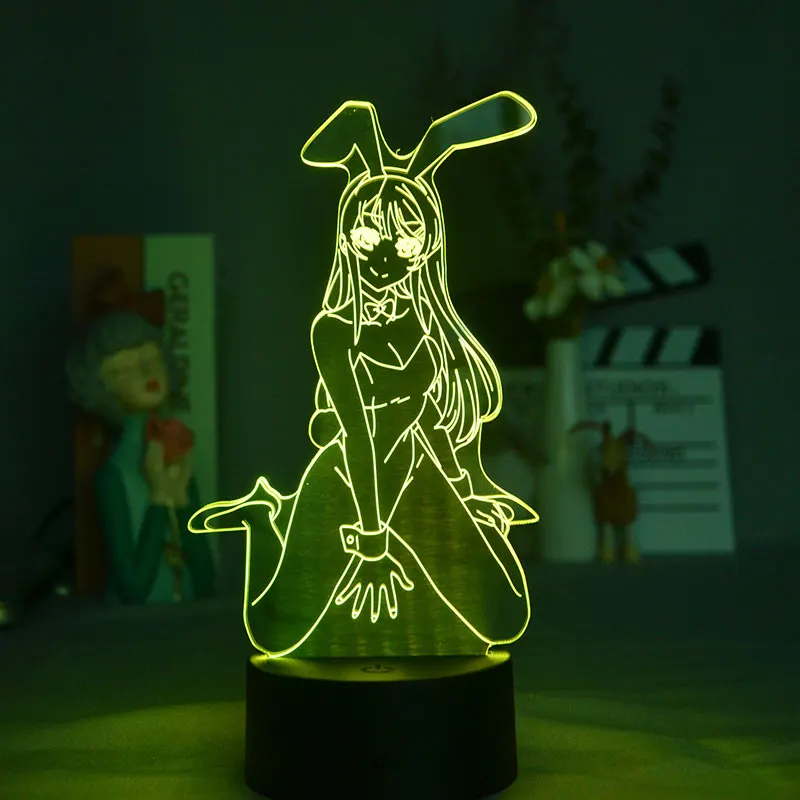 

3D Moon Lamp Bluetooth Base Sakurajim Mai Room Decoration Teenager Light Sensor Cute Chamber Decor Nightlight Plug In Gift