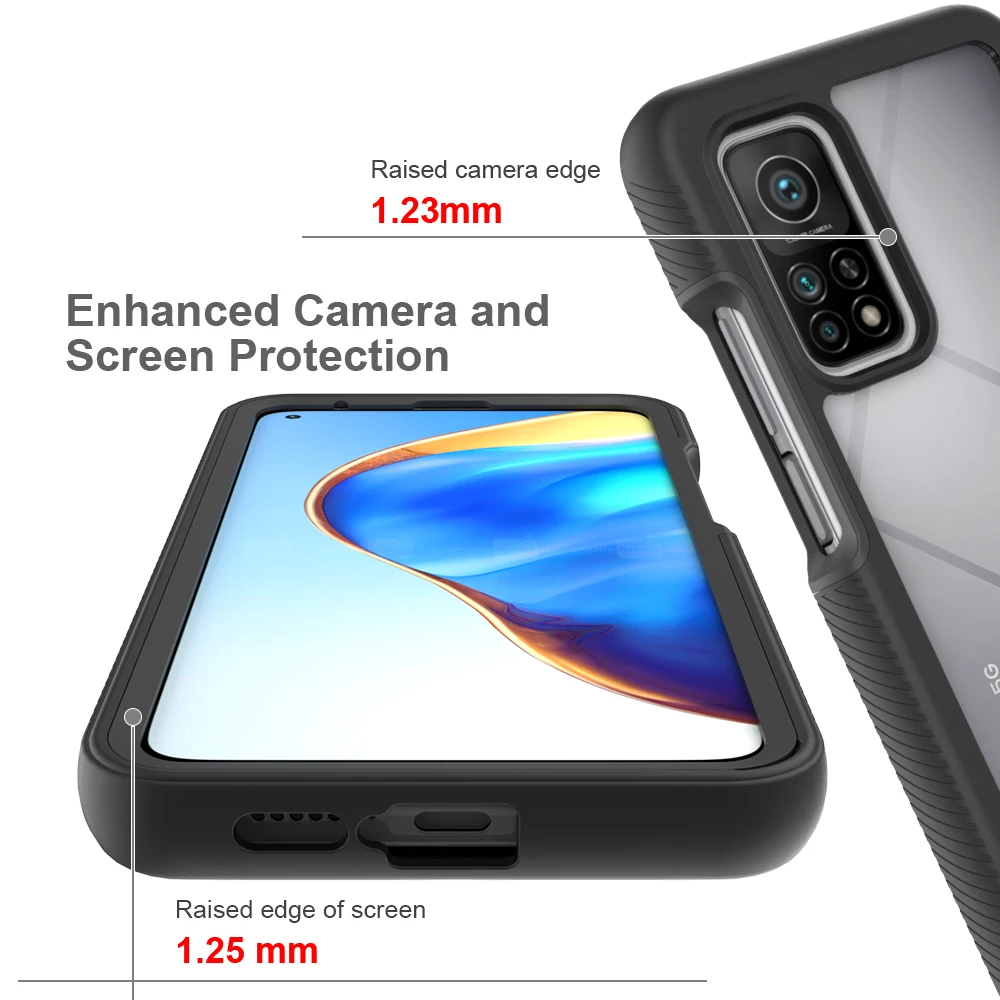 shockproof pc phone case for xiaomi redmi poco x3 nfc 10t pro lite 10 9t k20 note 9 8 9s max 9a 9c heavy clear protection cover free global shipping